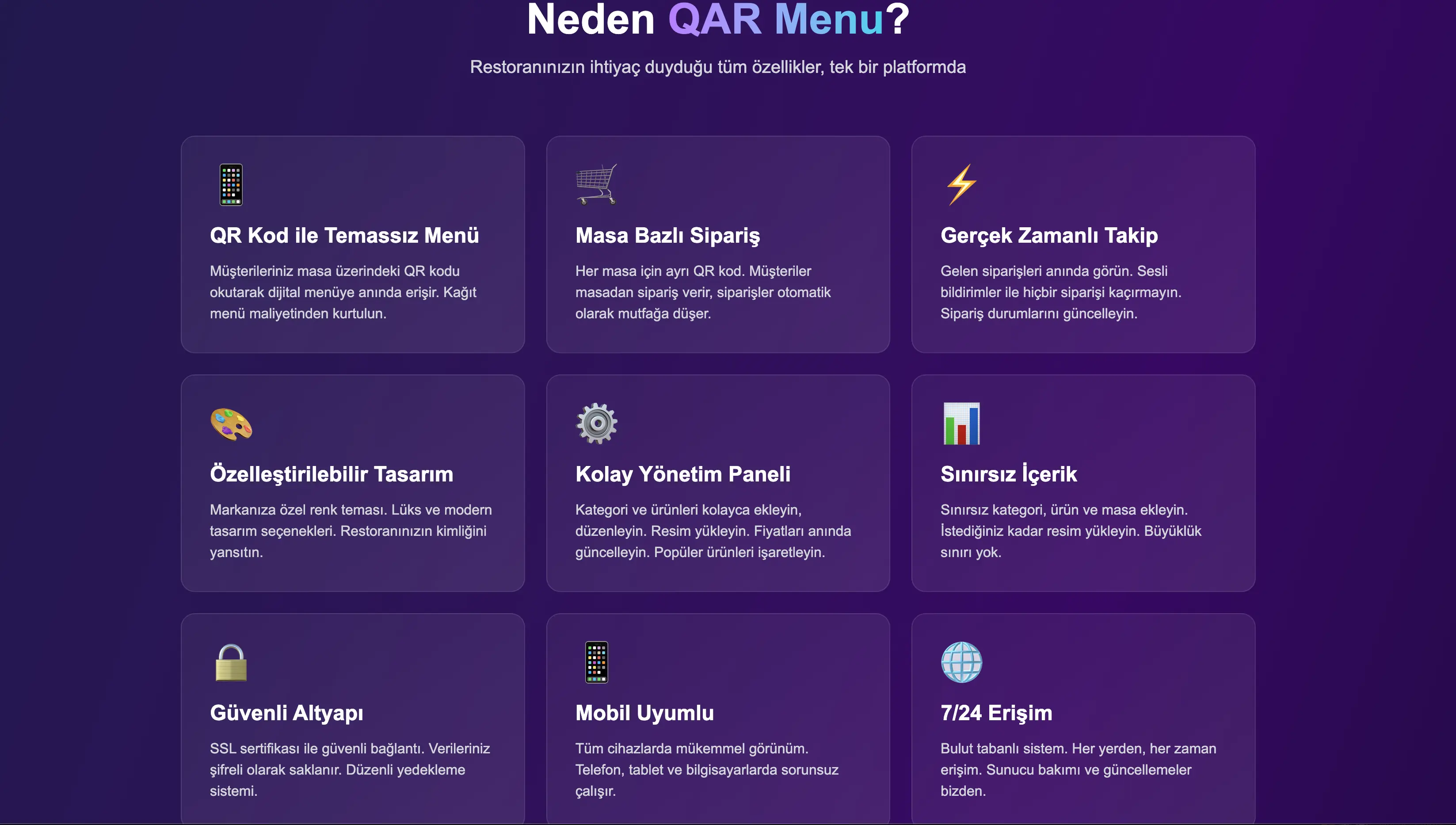 QAR Menu